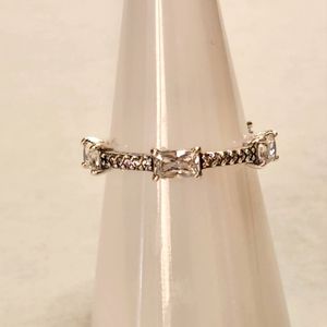 Pandora Silver Clear Cubic Zirconia Bar Ring